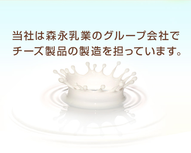 当社は森永乳業のグループ会社でチーズ製品の製造を担っています。